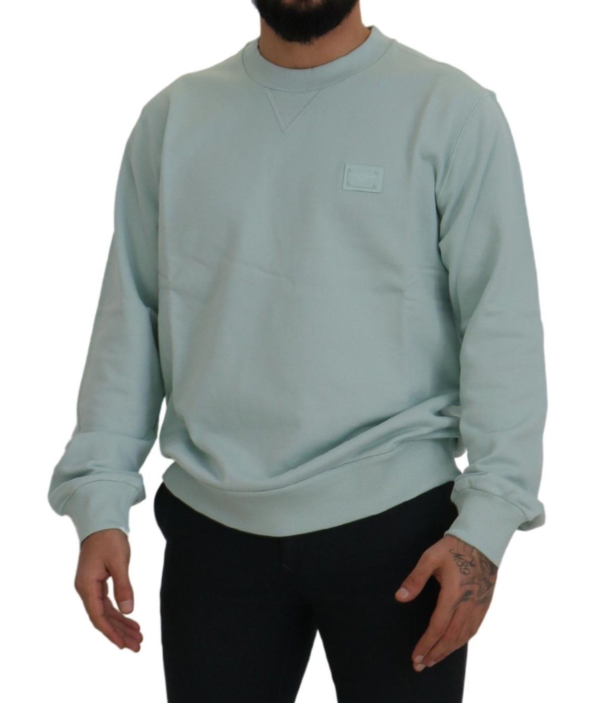 Mint Green Cotton Pullover Sweater
