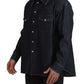 Elegant Slim Fit Dark Blue Casual Shirt