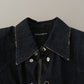 Elegant Slim Fit Dark Blue Casual Shirt