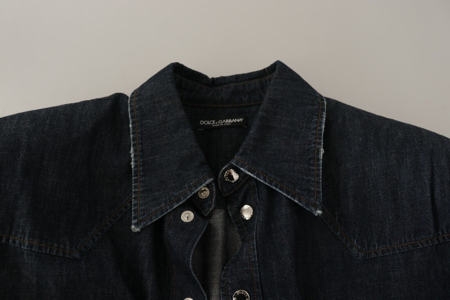 Elegant Slim Fit Dark Blue Casual Shirt