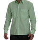 Mint Green Slim Fit Casual Button-Down Shirt