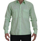 Mint Green Slim Fit Casual Button-Down Shirt