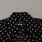 Elegant Black Polka Dot Silk Men's Shirt