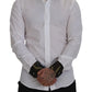 Elegant Slim Fit White Cotton Dress Shirt