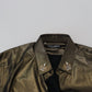 Elegant Gold Slim Fit Shirt with Crown Embroidery