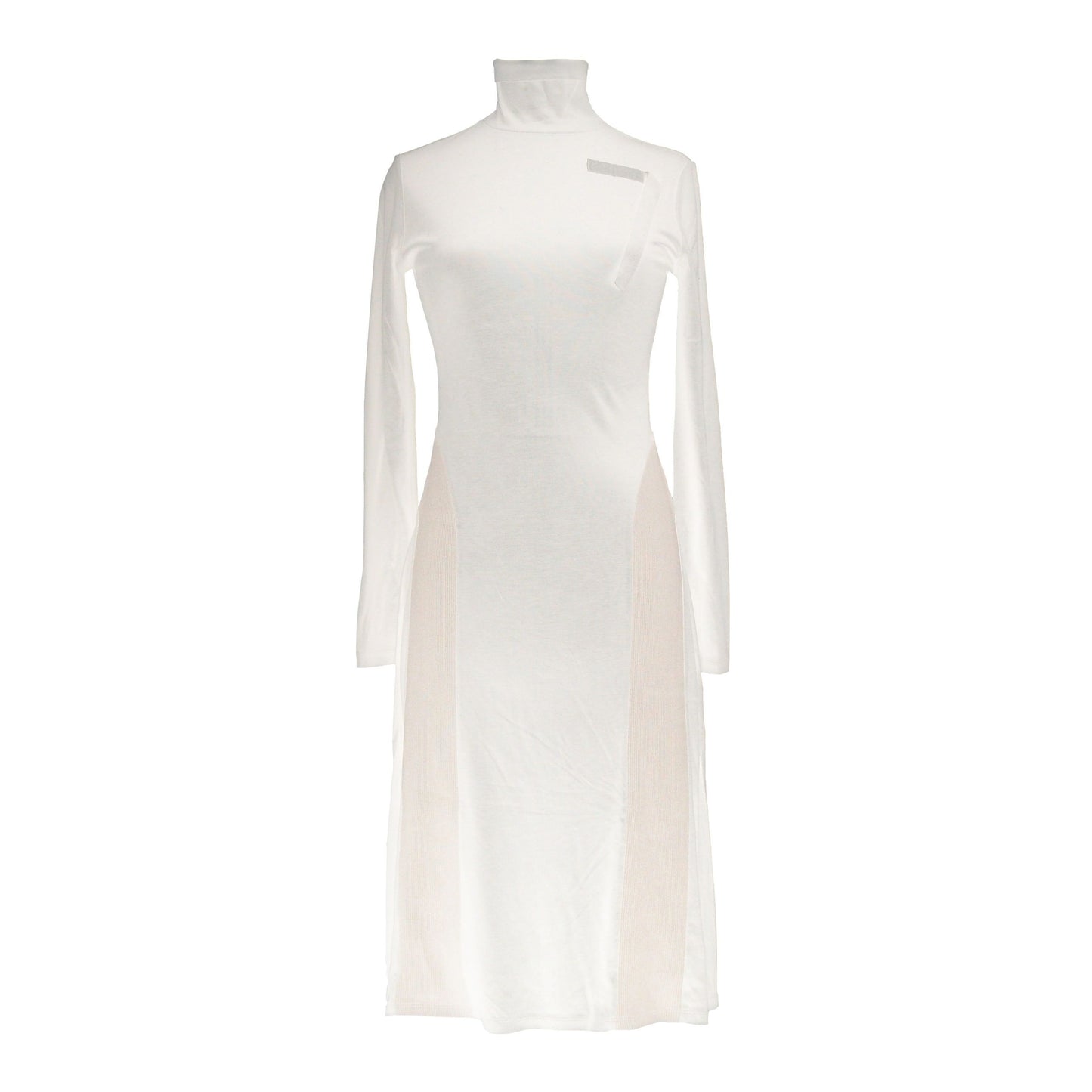 Elegant Long-Sleeved Beige Dress with Chic Ribbon
