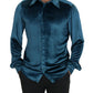 Elegant Blue Martini Slim Fit Casual Shirt