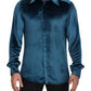 Elegant Blue Martini Slim Fit Casual Shirt