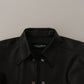 Elegant Leather Button-Down Slim Fit Shirt