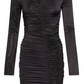 Chic Rhinestone Cocktail Dress with Back Slit