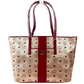 MCM Chamoagne Women's Gold Monogram Visetos Canvas Medium Tote Bag