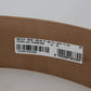 Elegant Beige Leather Belt with Gold Buckle