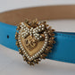 Elegant Devotion Heart Buckle Leather Belt