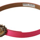 Elegant Pink Satin Belt with Gold Heart Buckle