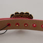 Elegant Pink Satin Belt with Gold Heart Buckle