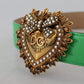Elegant Green Leather Belt with Gold Buckle