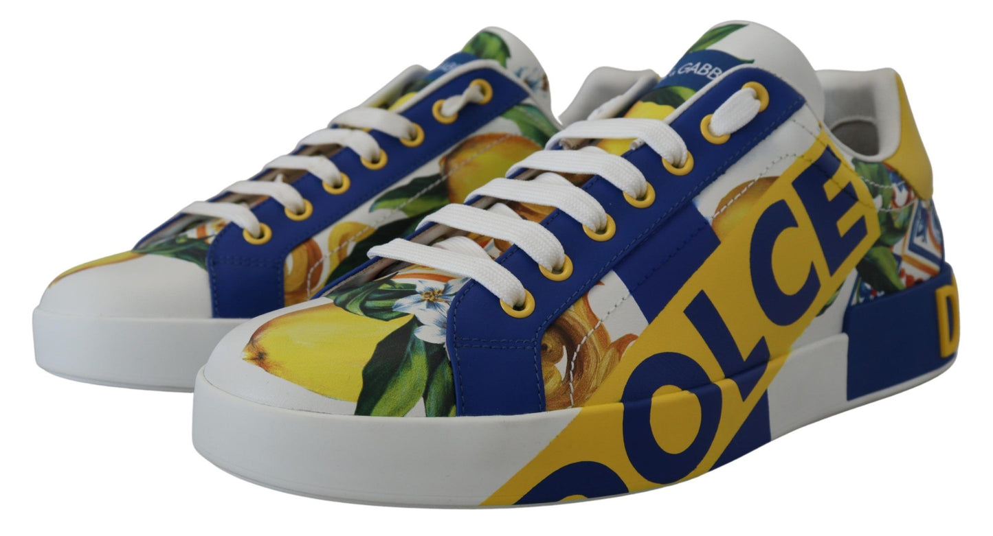 Elegant Multicolor Leather Low Top Sneakers