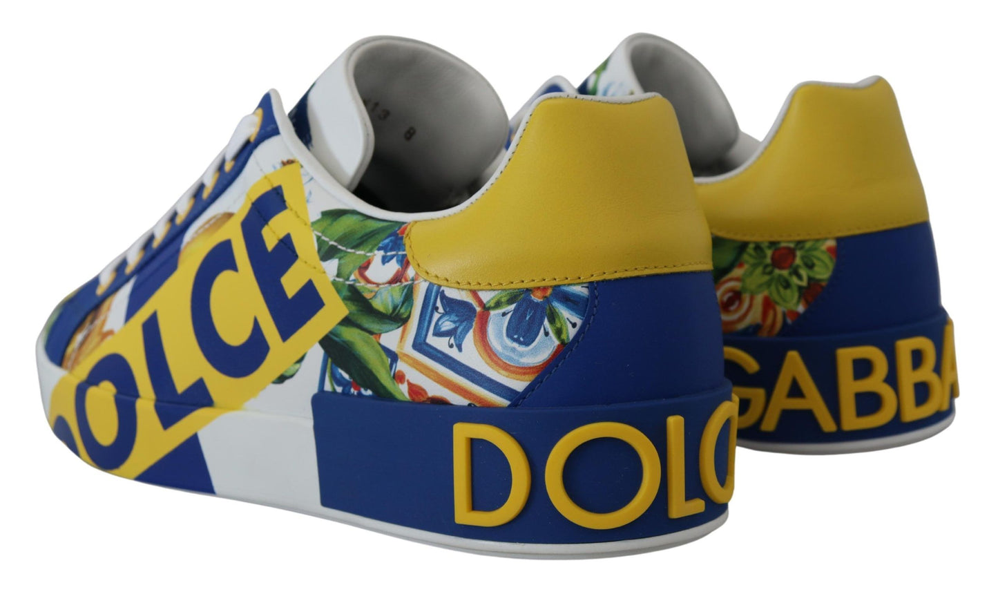 Elegant Multicolor Leather Low Top Sneakers