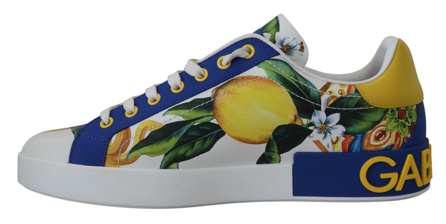 Elegant Multicolor Leather Low Top Sneakers