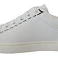 Elegant White Leather Casual Sneakers