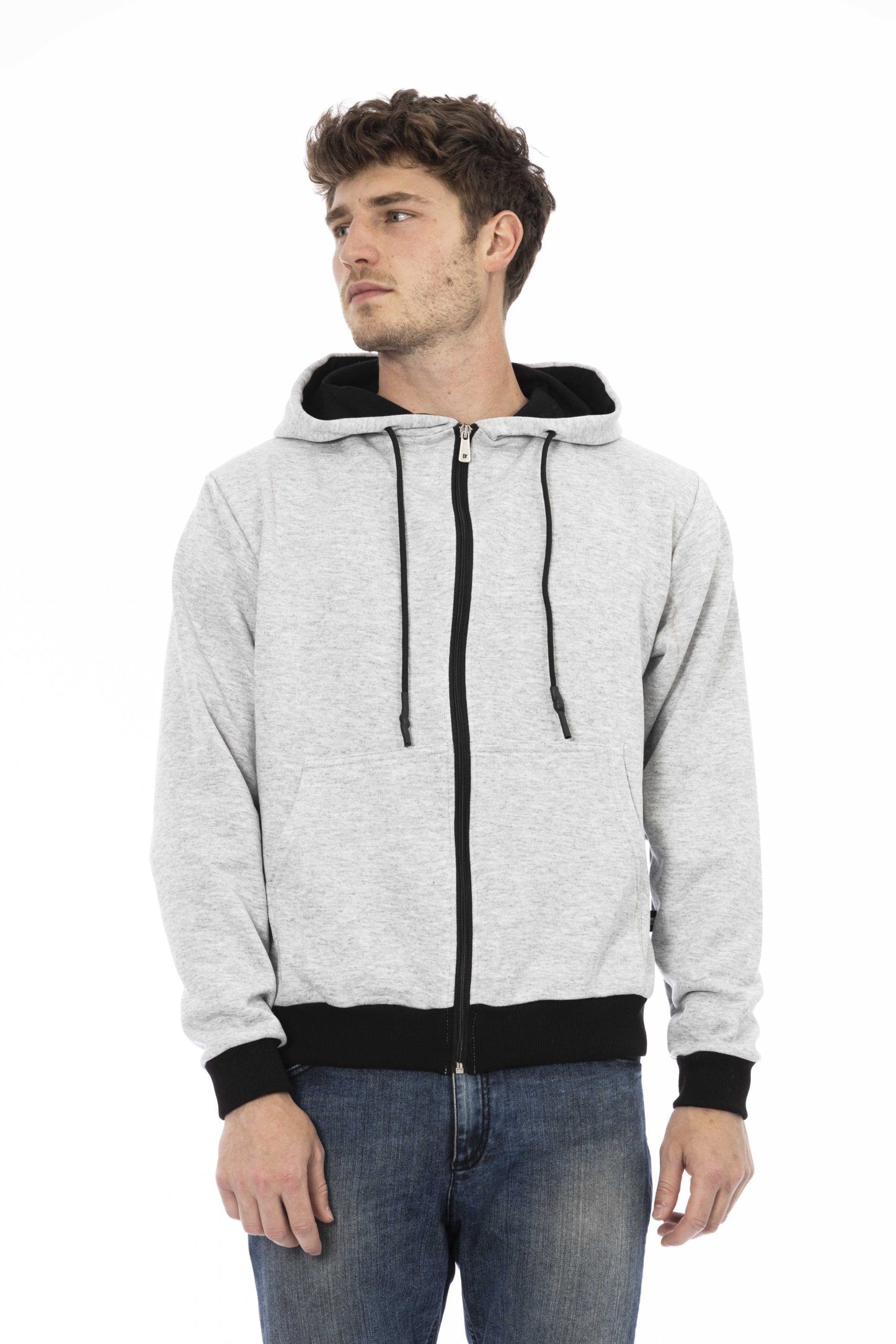 Gray Cotton Men Sweater