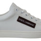 Elegant White Leather Low-Top Sneakers