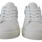 Elegant White Leather Low-Top Sneakers