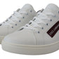 Elegant White Leather Low-Top Sneakers