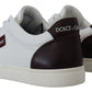 Elegant White Leather Low-Top Sneakers