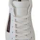 Elegant White Leather Low-Top Sneakers
