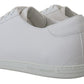 Italian Leather White Low-Top Sneakers