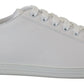 Italian Leather White Low-Top Sneakers