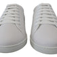 Italian Leather White Low-Top Sneakers