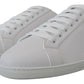Italian Leather White Low-Top Sneakers
