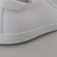 Italian Leather White Low-Top Sneakers