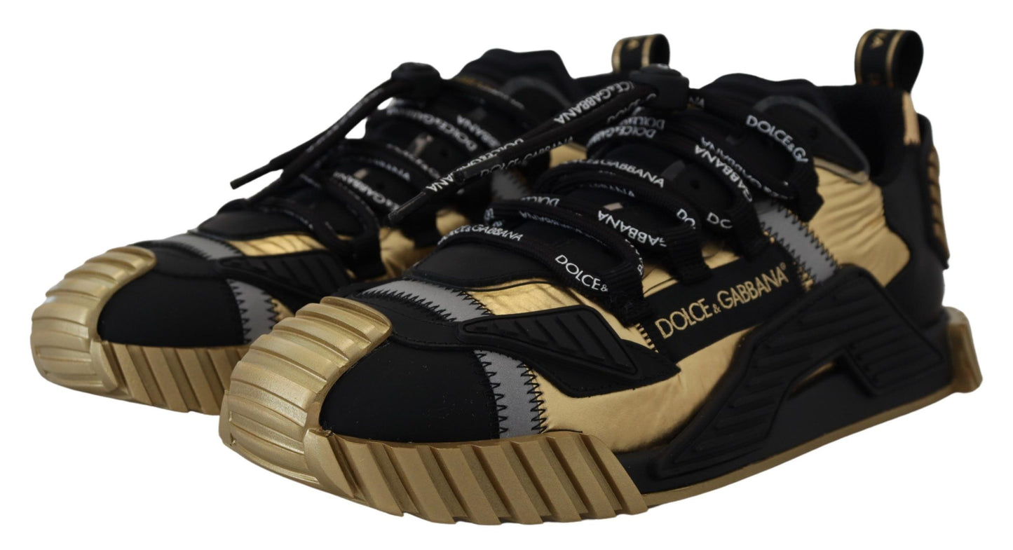 Elegant Black and Gold NS1 Sneakers