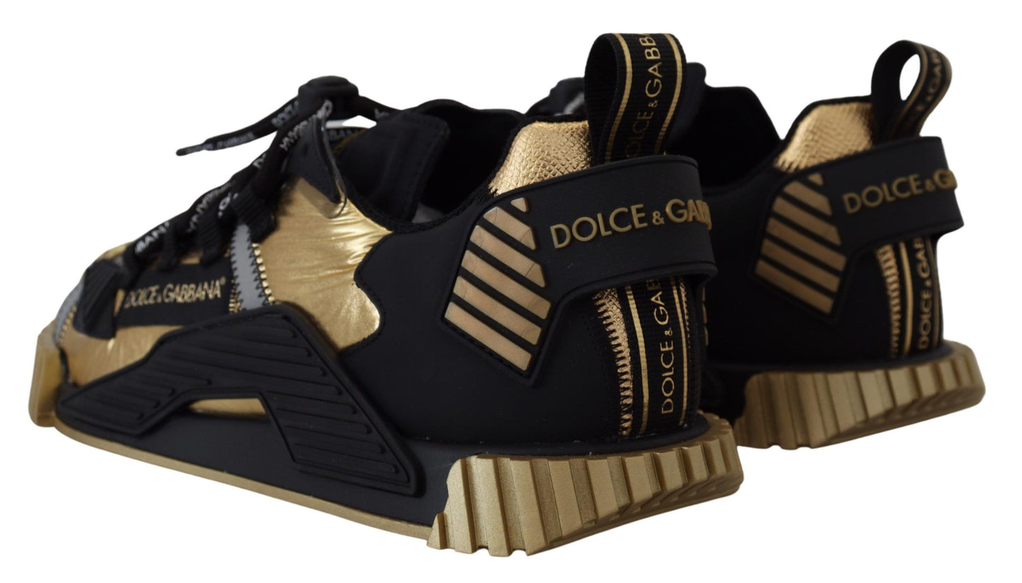 Elegant Black and Gold NS1 Sneakers