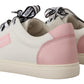 Chic White & Pink Leather Sneakers