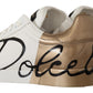 Elegant White Gold Portofino Sneakers