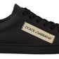 Black Gold Leather Low Top Sneakers Womens Shoes