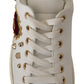 Studded Heart Leather Sneakers - Pure Elegance