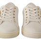 Studded Heart Leather Sneakers - Pure Elegance