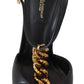 Elegant Gold-Embellished Leather Sandals