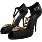 Elegant Gold-Embellished Leather Sandals