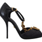 Elegant Gold-Embellished Leather Sandals