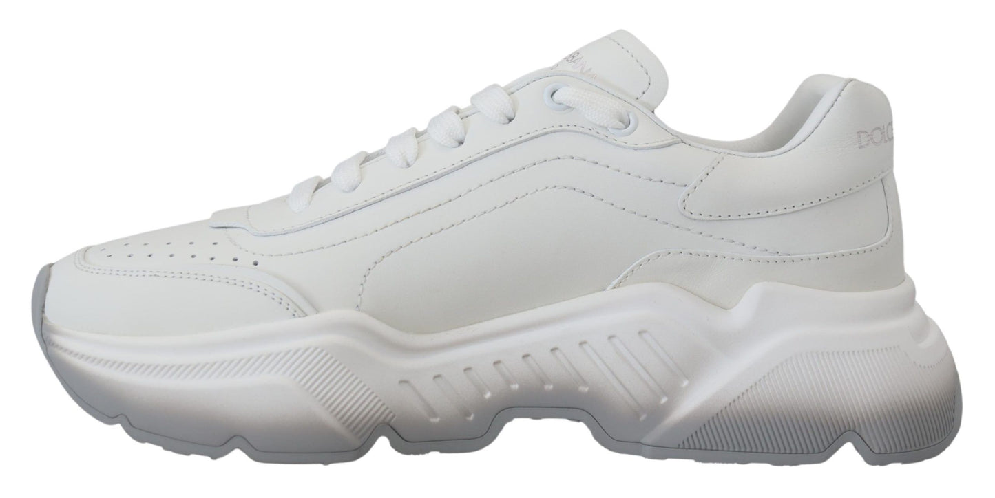 Chic Daymaster Leather Sneakers - Elegant White