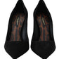 Elegant Black Suede Stiletto Pumps