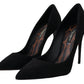 Elegant Black Suede Stiletto Pumps