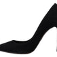 Elegant Black Suede Stiletto Pumps
