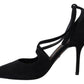 Elegant Ankle Strap Suede Heels